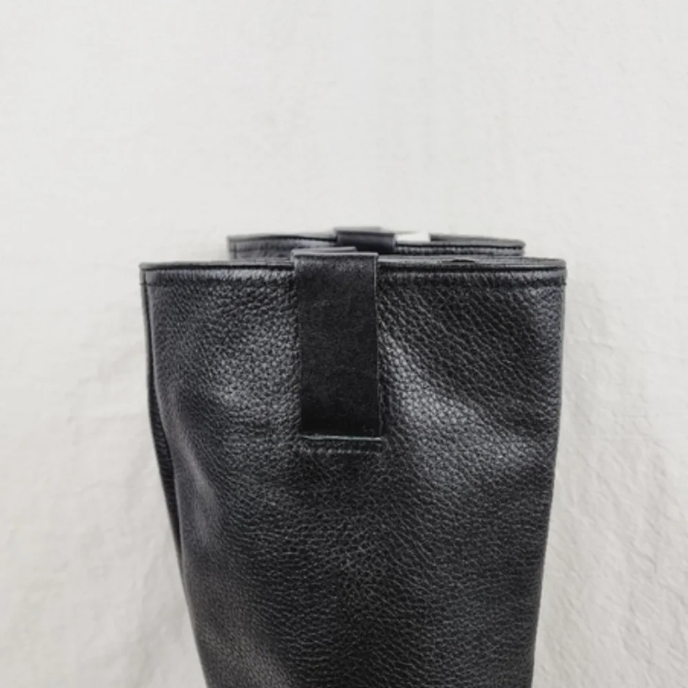 Vince Camuto leather black kabollans knee high boots